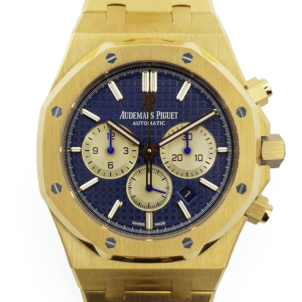 Royal Oak Self-Winding Chronograph Blue/Gold Dial in Yellow Gold