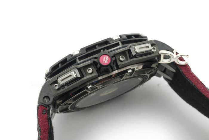 Royal Oak Offshore 26290IO 44mm Ceramic JF Black/Red Dial on Black Leather Strap A3126 - Image 5