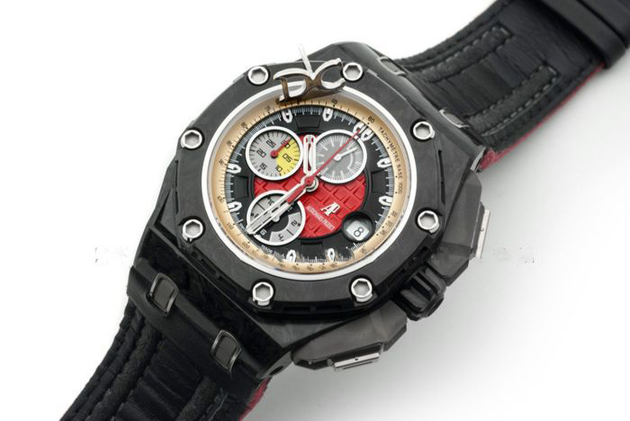 Royal Oak Offshore 26290IO 44mm Ceramic JF Black/Red Dial on Black Leather Strap A3126 - Image 3