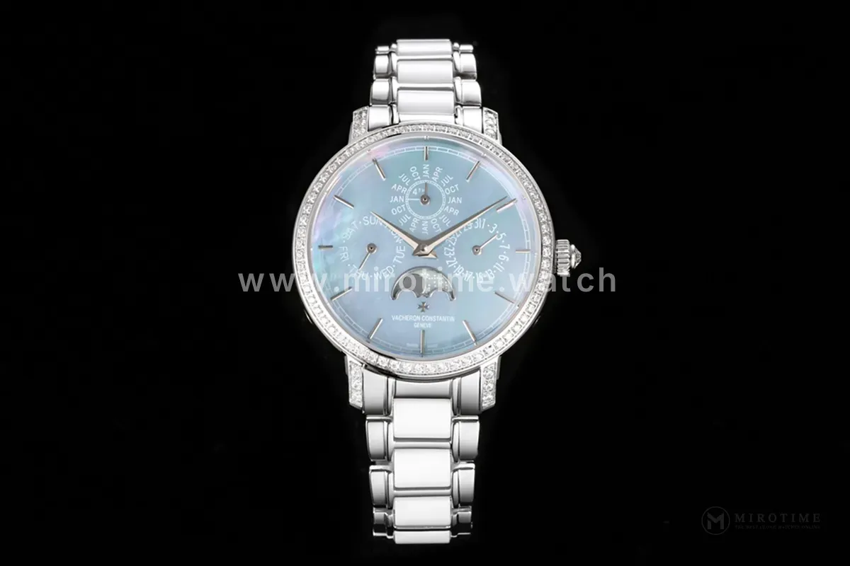 Traditionelle Perpetual Calendar Ultra-Thin 4305T/000G-B948 Blue Dial in White Gold on Bracelet