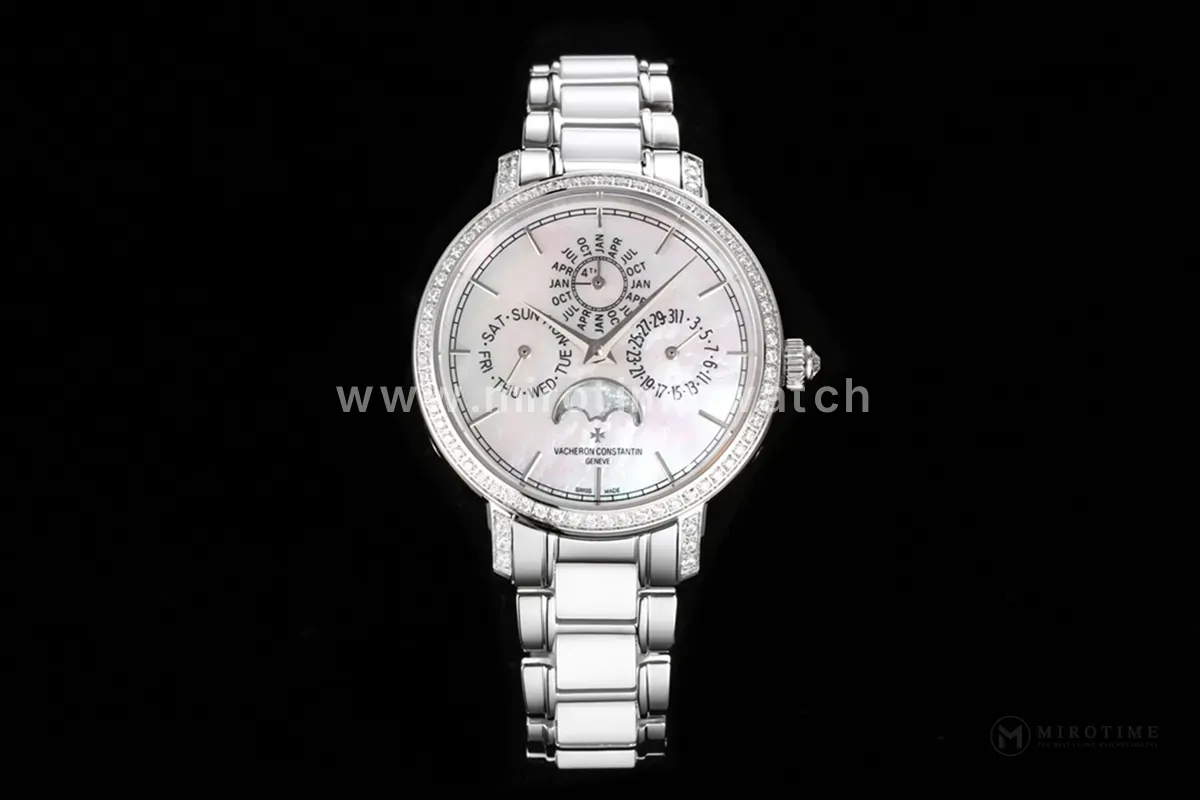 Traditionelle Perpetual Calendar Ultra-Thin 4305T/000G White Dial in White Gold on Bracelet