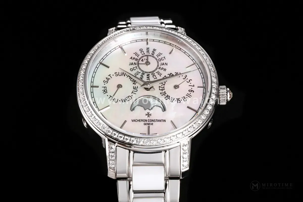 Traditionelle Perpetual Calendar Ultra-Thin 4305T/000G White Dial in White Gold on Bracelet - Image 5