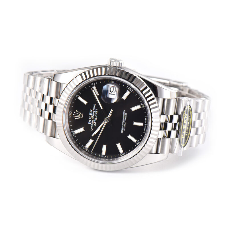 Datejust 41 Black Dial Stick Markers in Steel Clean Factory - Image 6
