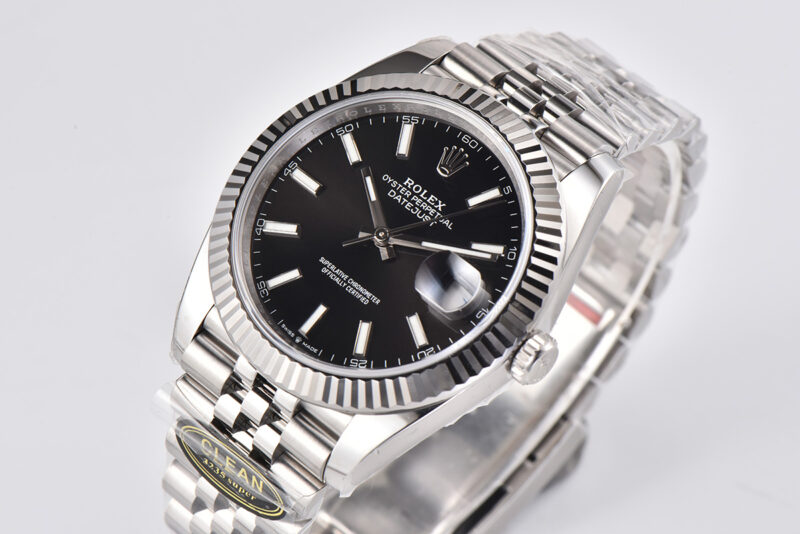 Datejust 41 Black Dial Stick Markers in Steel Clean Factory - Image 2