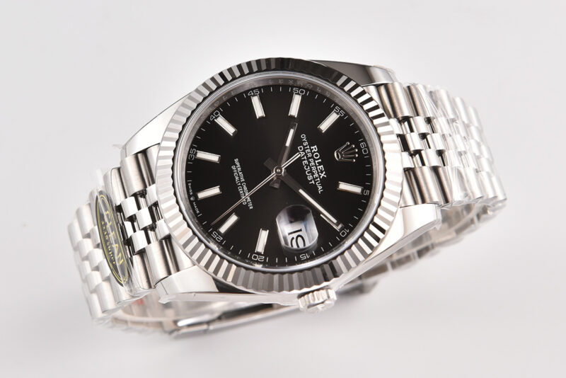 Datejust 41 Black Dial Stick Markers in Steel Clean Factory - Image 4