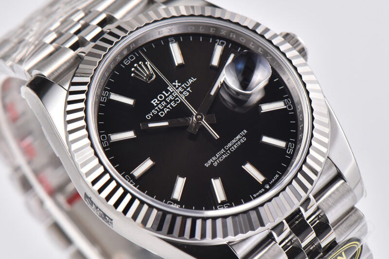 Datejust 41 Black Dial Stick Markers in Steel Clean Factory - Image 5