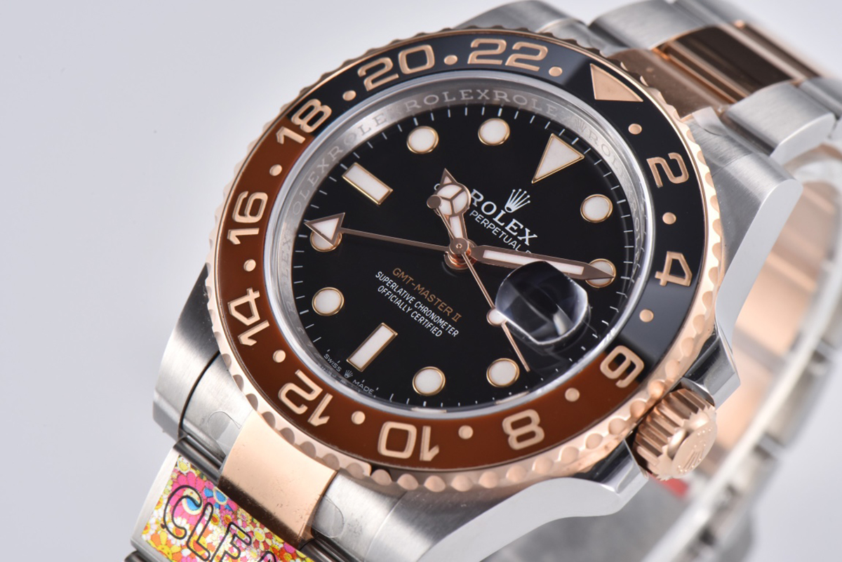 GMT Master II 126715 CHNR Clean Factory “Rootbeer” in Rose Gold and Steel - Image 3