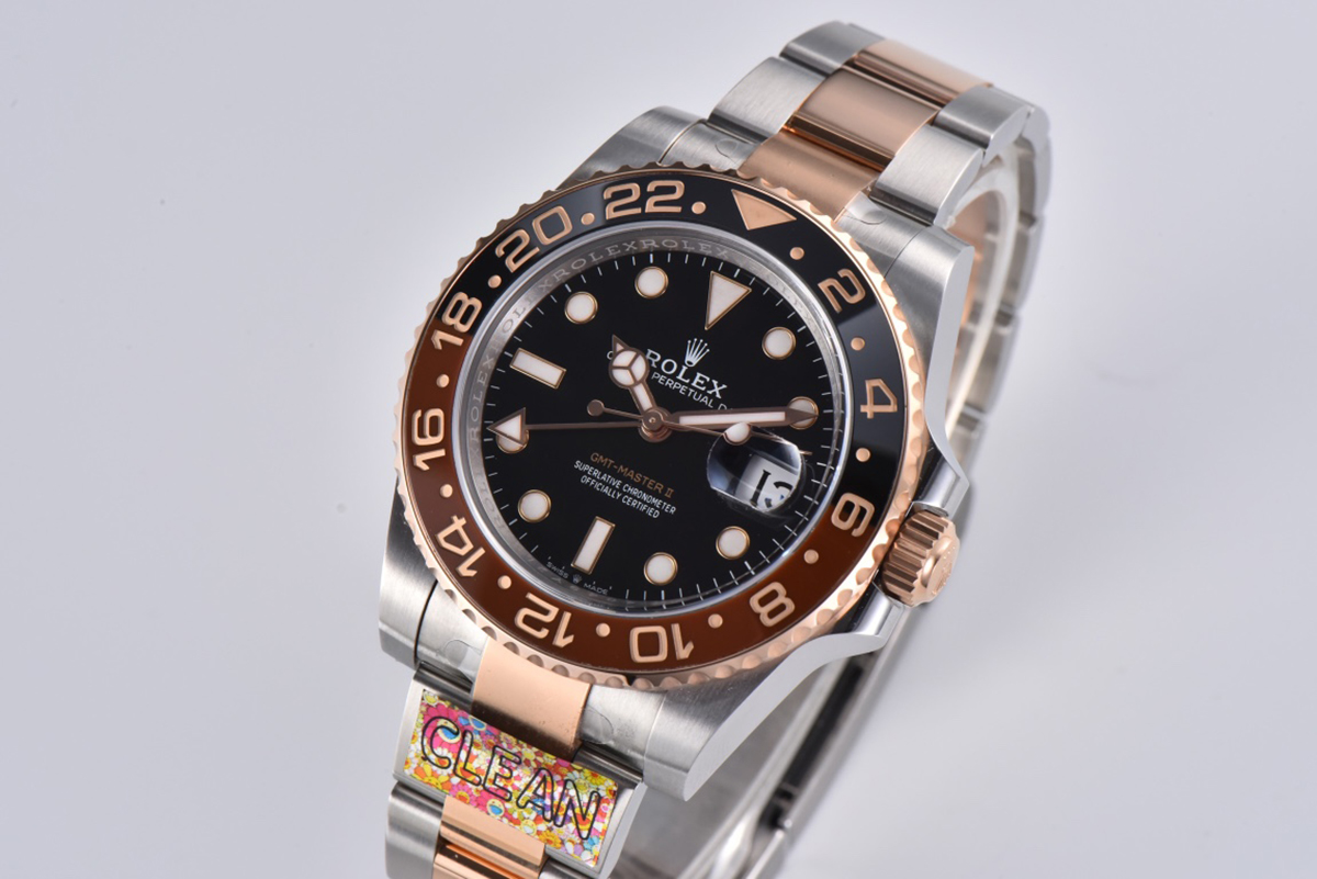 GMT Master II 126715 CHNR Clean Factory “Rootbeer” in Rose Gold and Steel - Image 2