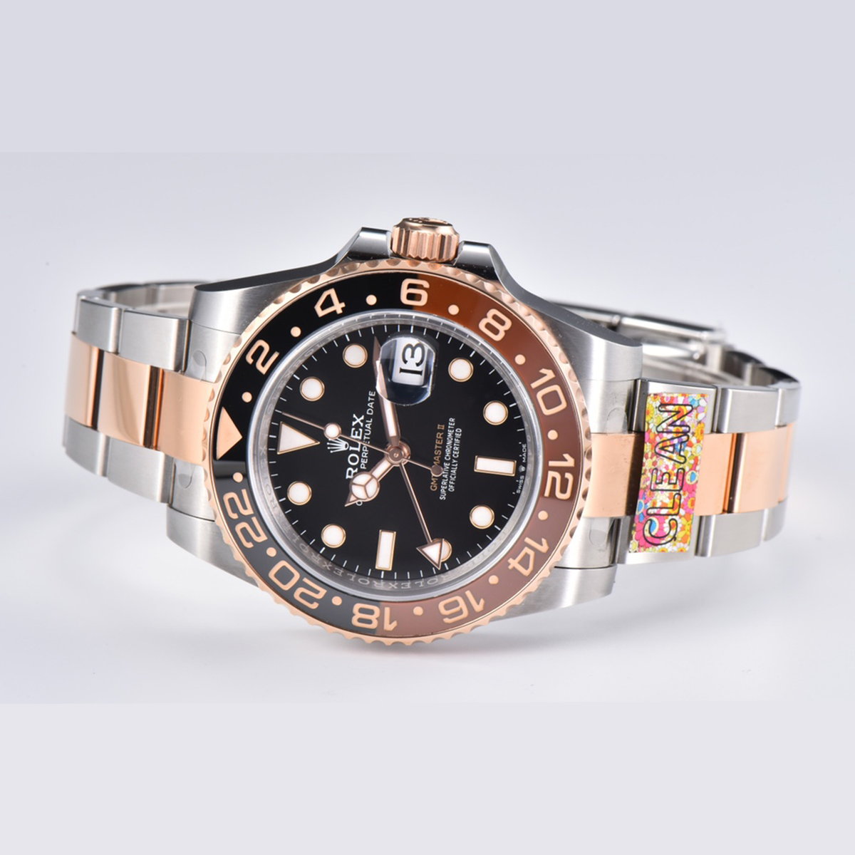 GMT Master II 126715 CHNR Clean Factory “Rootbeer” in Rose Gold and Steel - Image 5