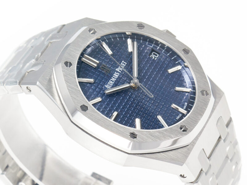 Royal Oak 41mm 15500 SS ZF 1:1 Best Edition Blue Textured Dial on SS Bracelet SA4302 Super Clone V3 - Image 2