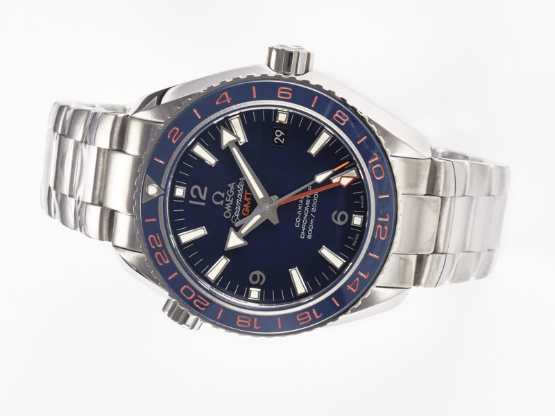 Planet Ocean 600M Co-Axial GMT 43.5mm VSF 1:1 Best Edition Blue Dial Blue Ceramic Bezel on SS Bracelet A8605 Super Clone - Image 3
