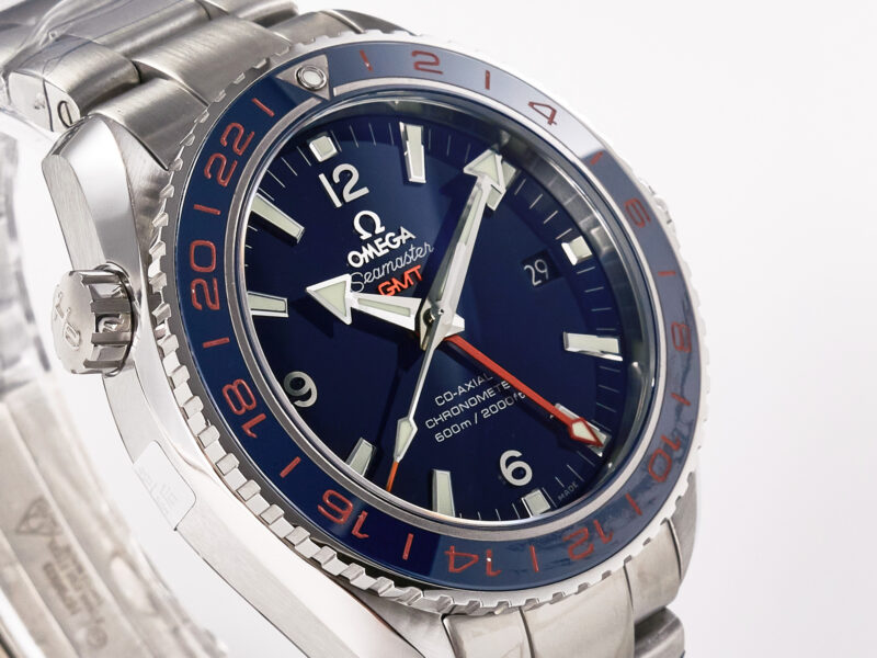 Planet Ocean 600M Co-Axial GMT 43.5mm VSF 1:1 Best Edition Blue Dial Blue Ceramic Bezel on SS Bracelet A8605 Super Clone - Image 5