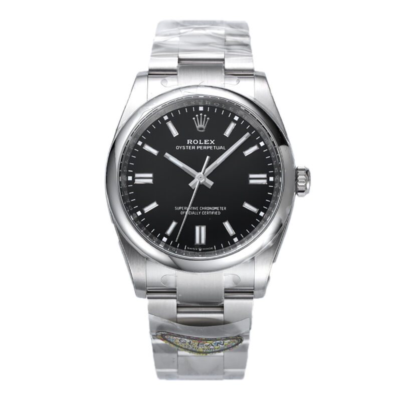Clean Factory Rolex Oyster Perpetual 36mm Bright Black Dial 124300