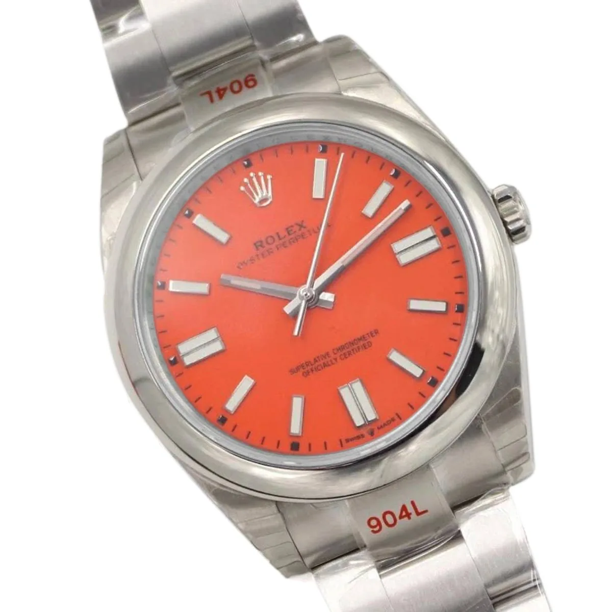 Oyster Perpetual 41mm quadrante rosso corallo 114300 - immagine 2