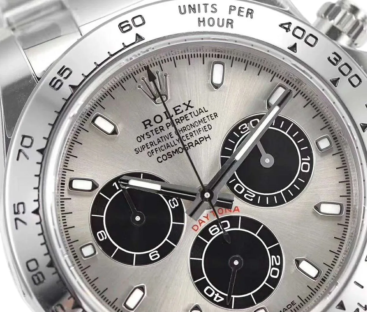 Daytona 116509 stahlfarben-schwarzes Zifferblatt in Weißgold – Bild 3