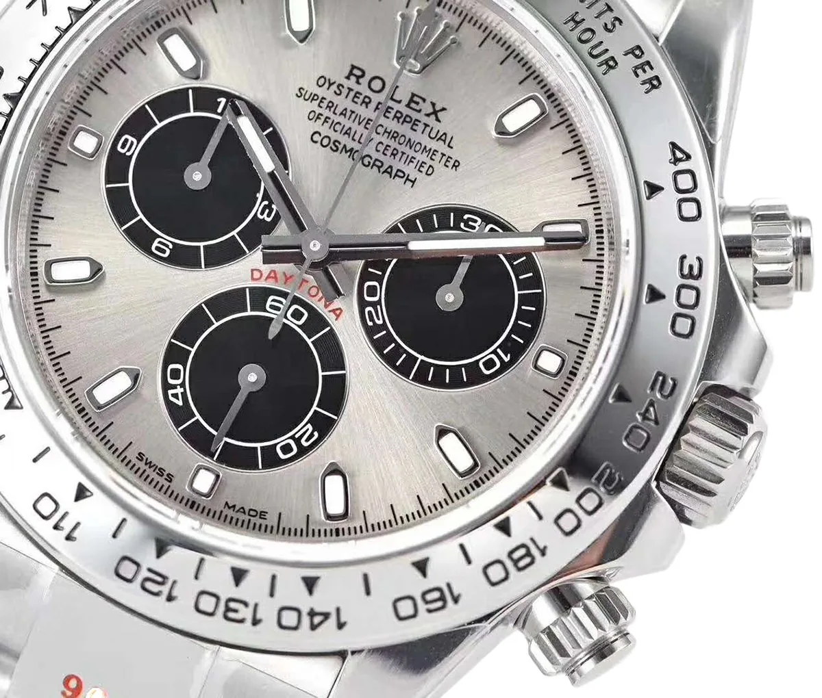 Daytona 116509 stahlfarben-schwarzes Zifferblatt in Weißgold – Bild 4