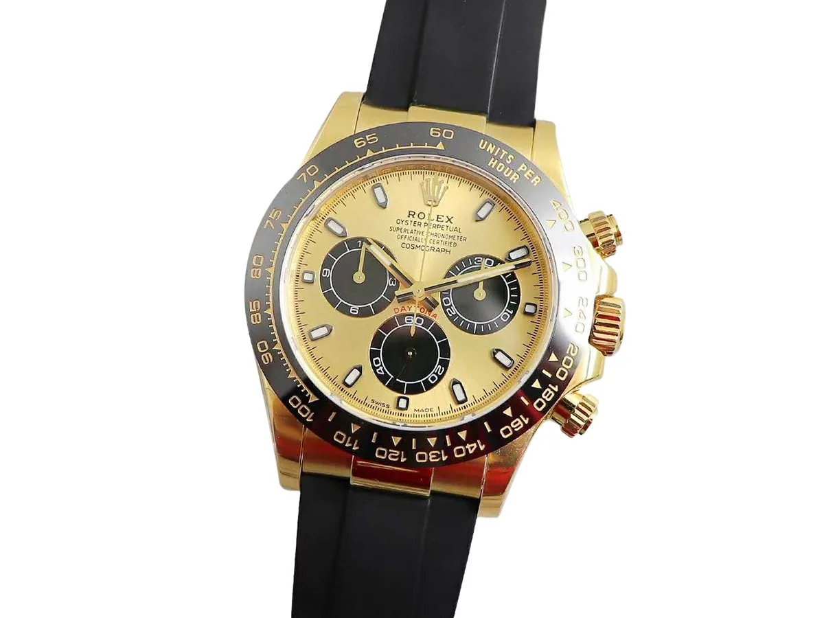 Daytona 116518LN champagnerfarben-schwarzes Zifferblatt in Gelbgold – Bild 2
