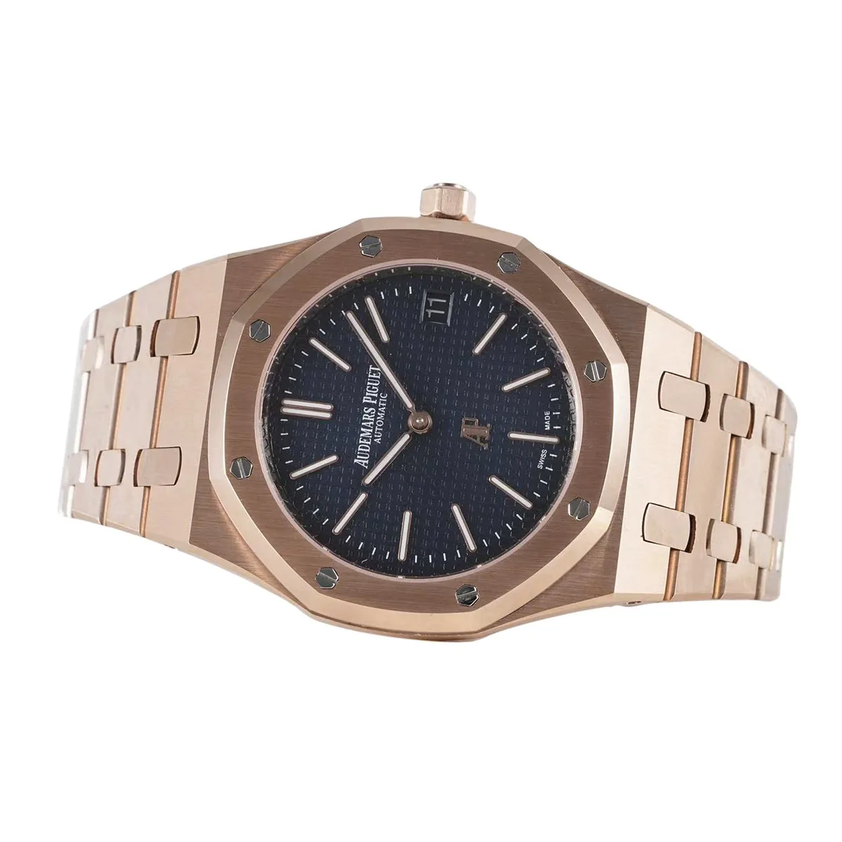 Royal Oak 15202 39mm esfera azul en oro rosa - Imagen 3