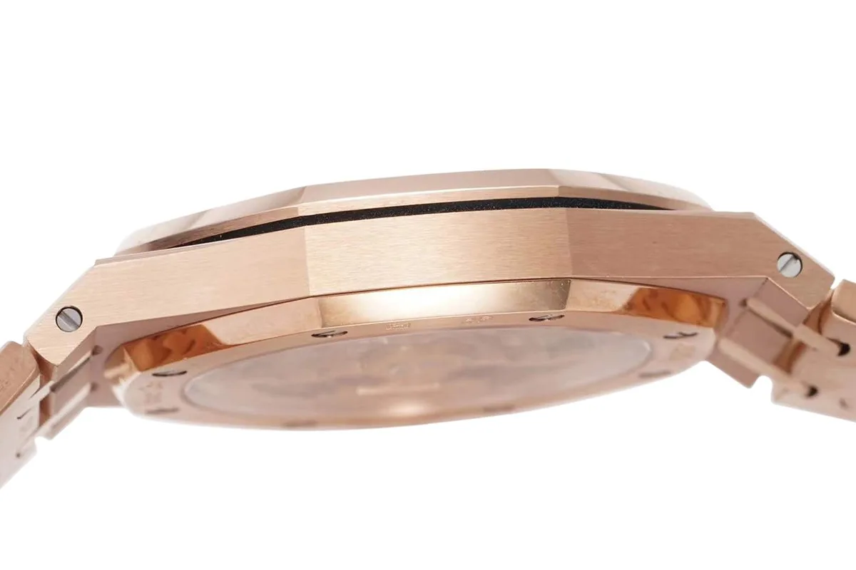 Royal Oak 15202 39mm esfera azul en oro rosa - Imagen 8