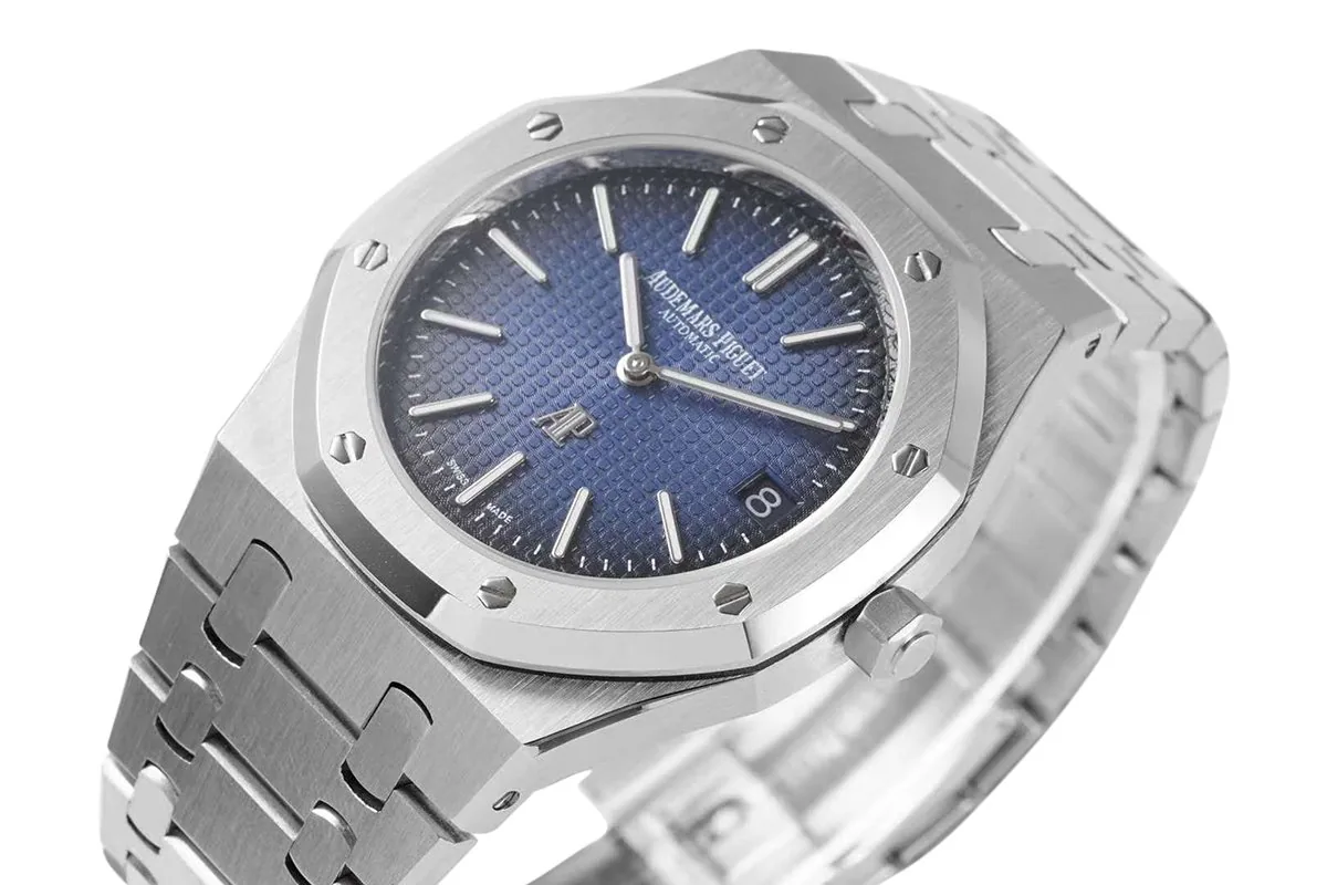 Royal Oak 15202 39mm esfera azul ahumada - Imagen 4