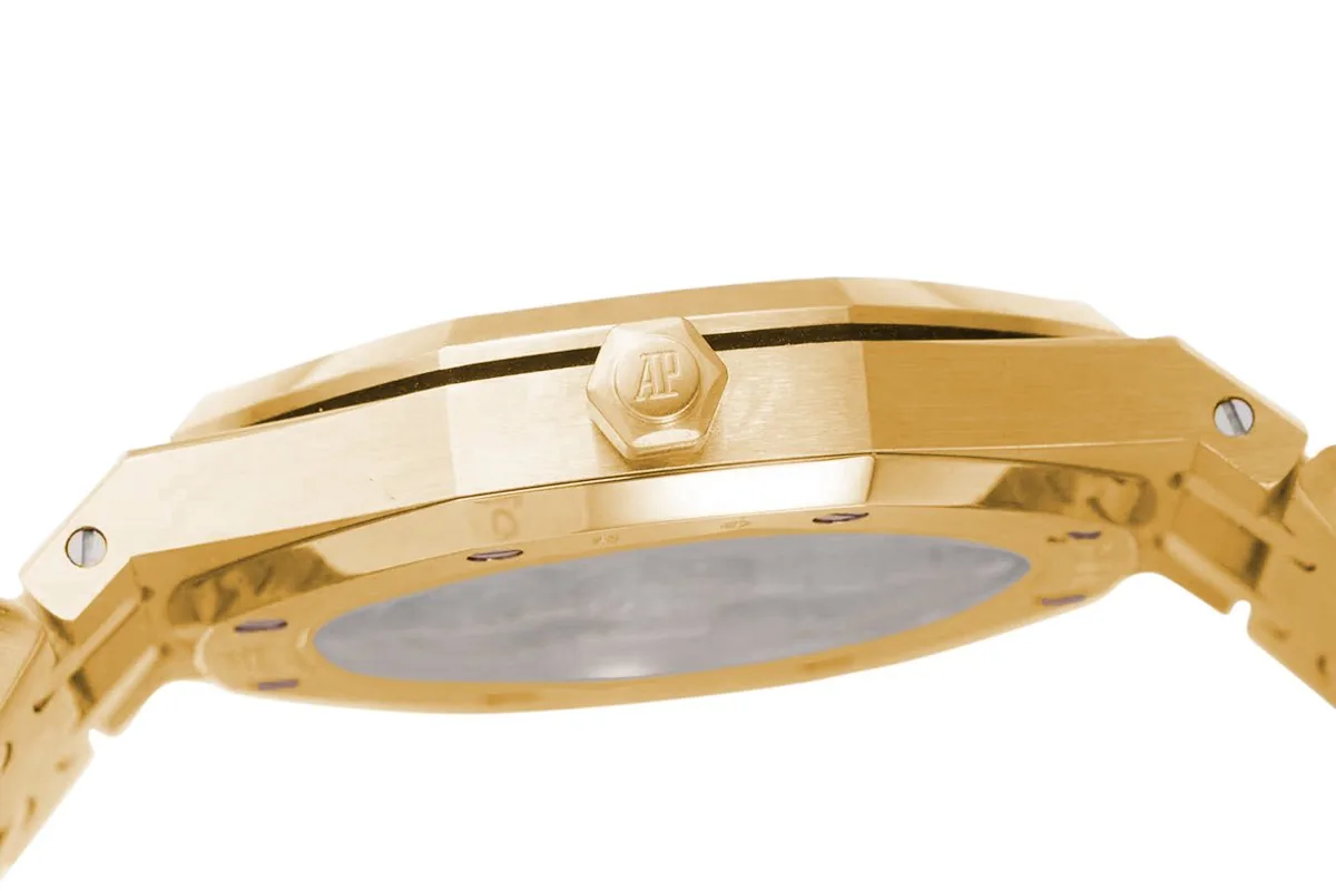 Royal Oak 15202 39mm quadrante giallo in oro giallo - immagine 9