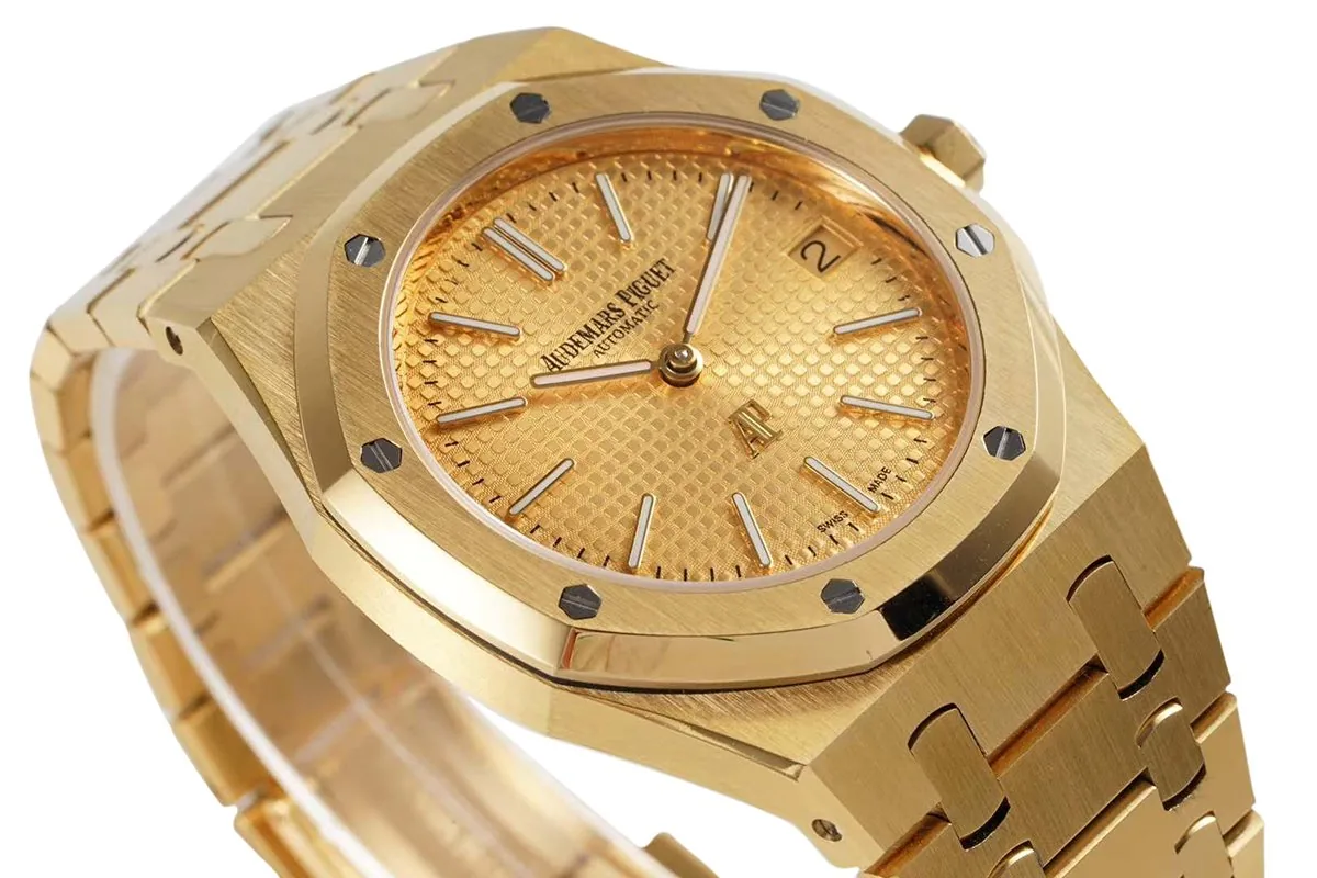 Royal Oak 15202 39mm quadrante giallo in oro giallo - immagine 4