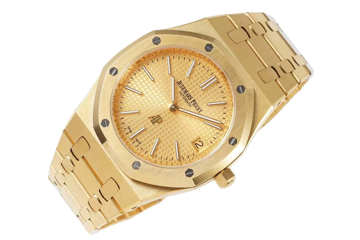 Royal Oak 15202 39mm quadrante giallo in oro giallo - immagine 5