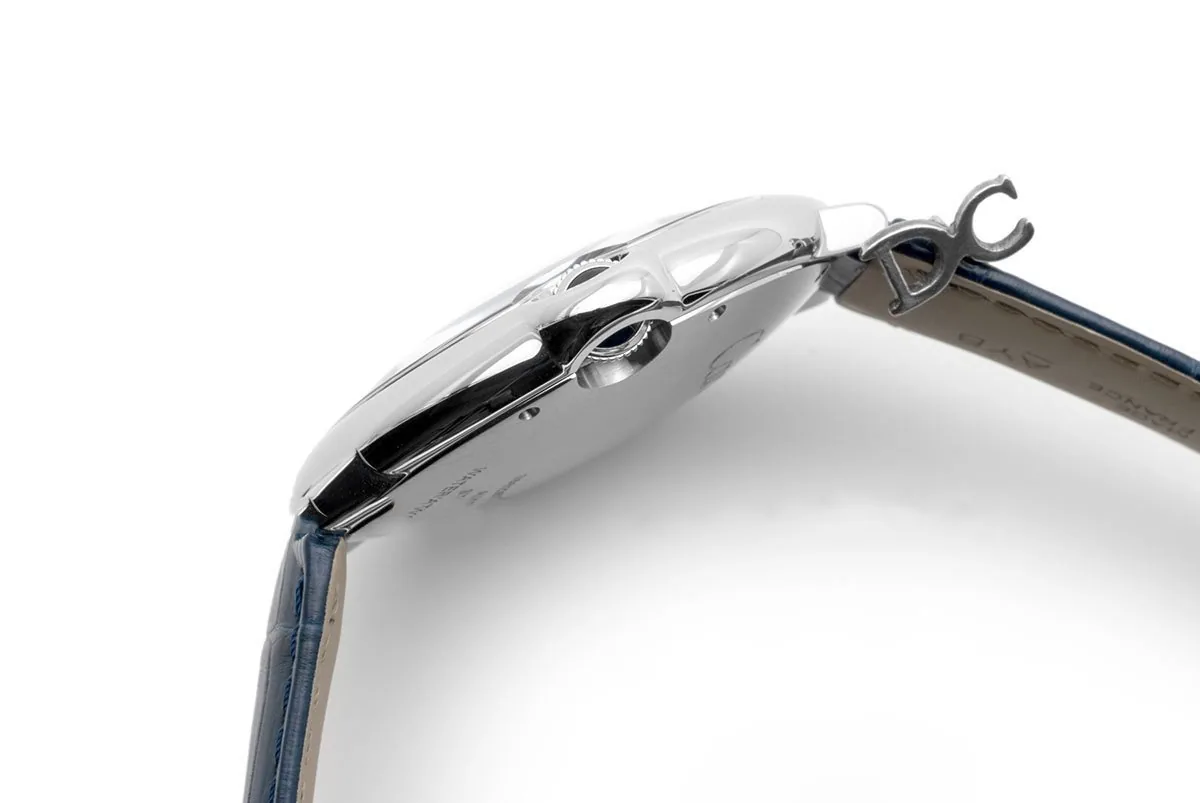 Ballon Bleu De Cartier 42mm quadrante blu in acciaio su cinturino in pelle blu - immagine 4