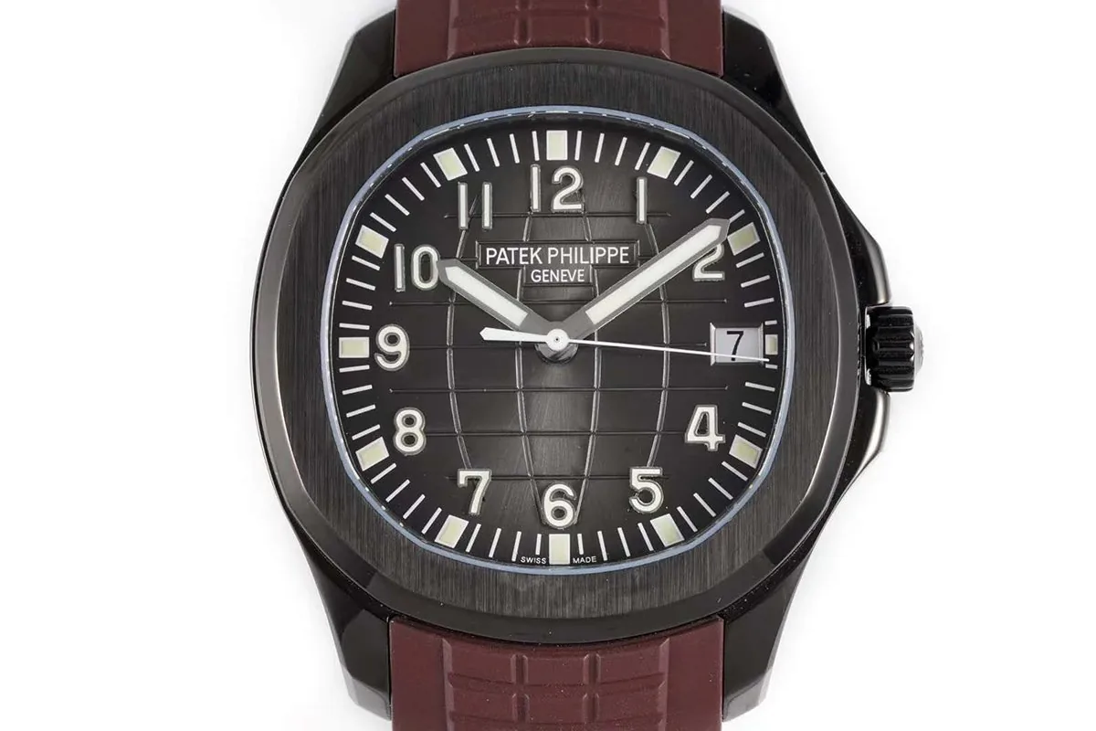 Aquanaut 5167A ‘Black Venom Limited Edition’ quadrante nero su cinturino in gomma marrone - immagine 6