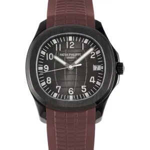 Aquanaut 5167A ‘Black Venom Limited Edition’ Black Dial on Brown Rubber Strap