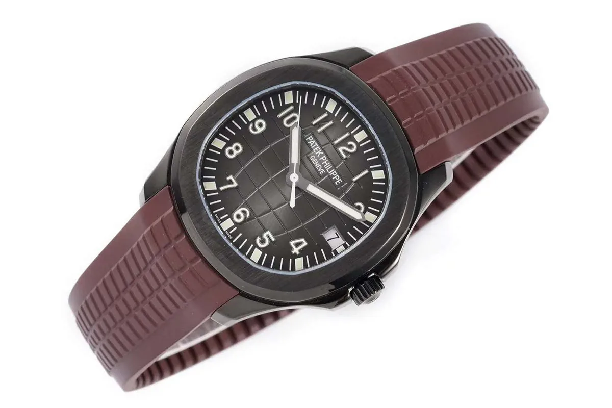 Aquanaut 5167A ‘Black Venom Limited Edition’ quadrante nero su cinturino in gomma marrone - immagine 2