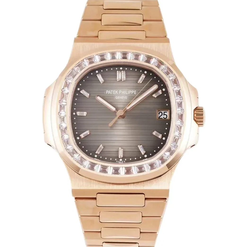Nautilus Jumbo 5711/1R-001 Brown Dial with Diamond Bezel