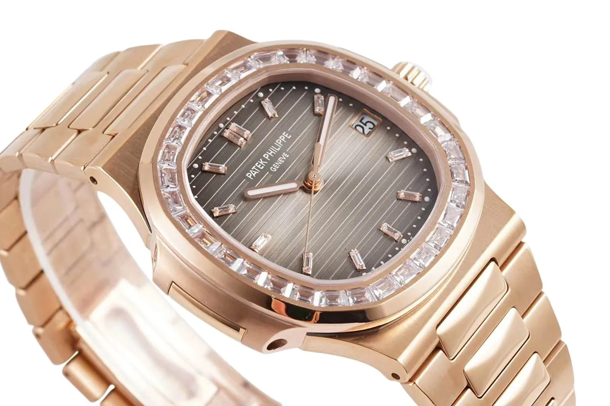 Nautilus Jumbo 5711/1R-001 esfera marrón con bisel de diamantes - Imagen 5