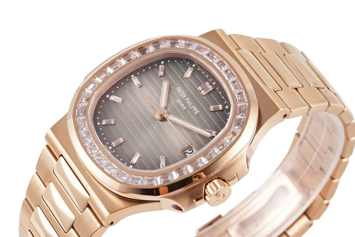 Nautilus Jumbo 5711/1R-001 esfera marrón con bisel de diamantes - Imagen 2