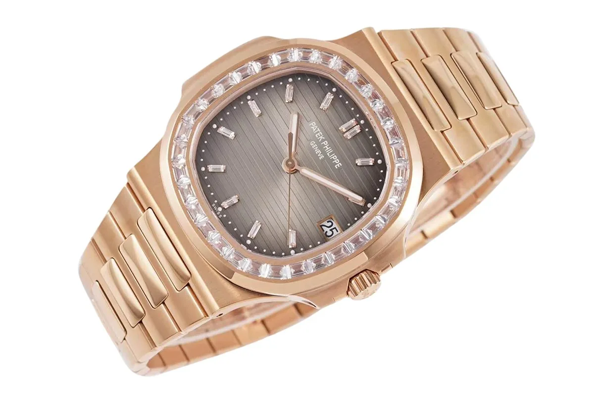 Nautilus Jumbo 5711/1R-001 esfera marrón con bisel de diamantes - Imagen 3