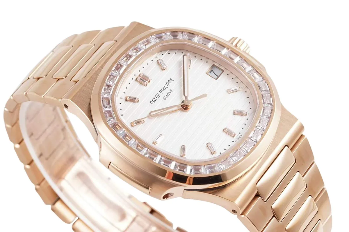 Nautilus Jumbo 5711/1R quadrante bianco con lunetta con diamanti - immagine 4