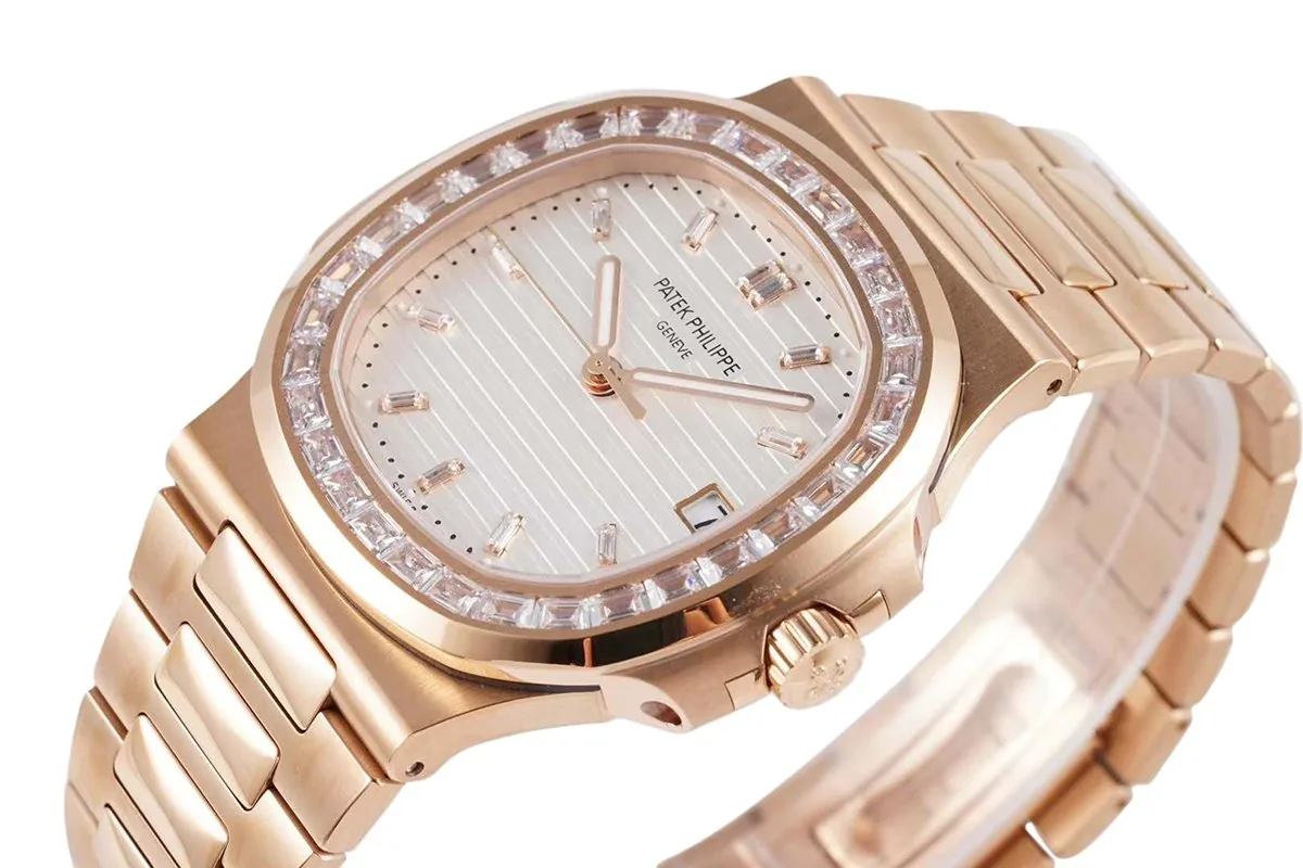 Nautilus Jumbo 5711/1R quadrante bianco con lunetta con diamanti - immagine 5