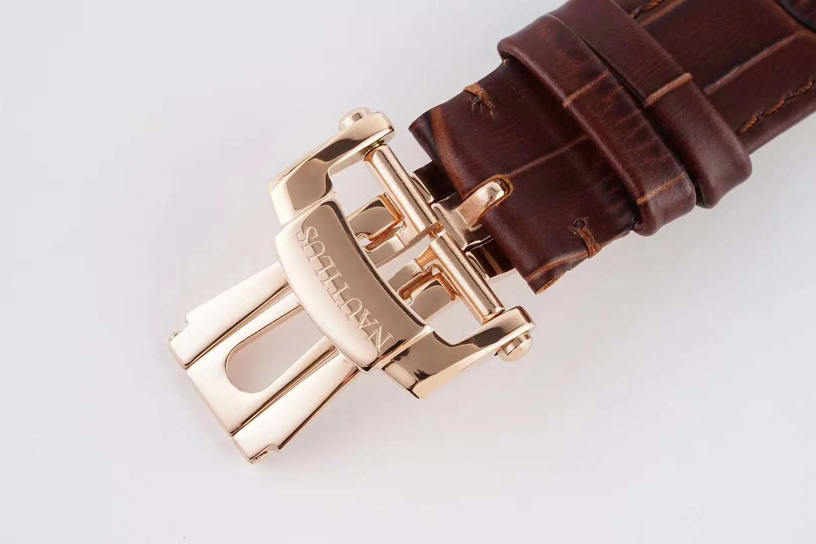 Nautilus Chronograph 5980/R-001 in Roségold am braunen Lederarmband – Bild 9