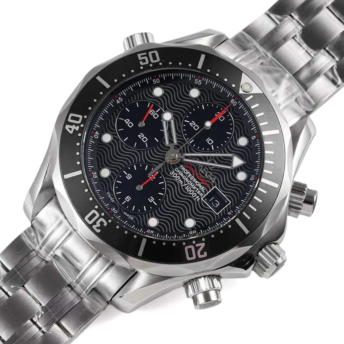 Seamaster Diver 300m Chronograph esfera negra con brazalete - Imagen 3