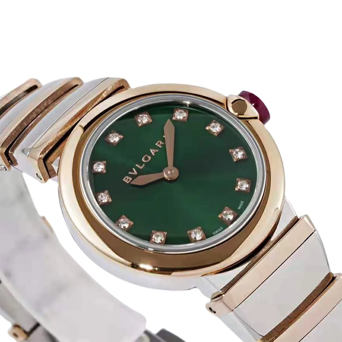 Lvcea esfera verde esmeralda en oro rosa/acero - Imagen 2
