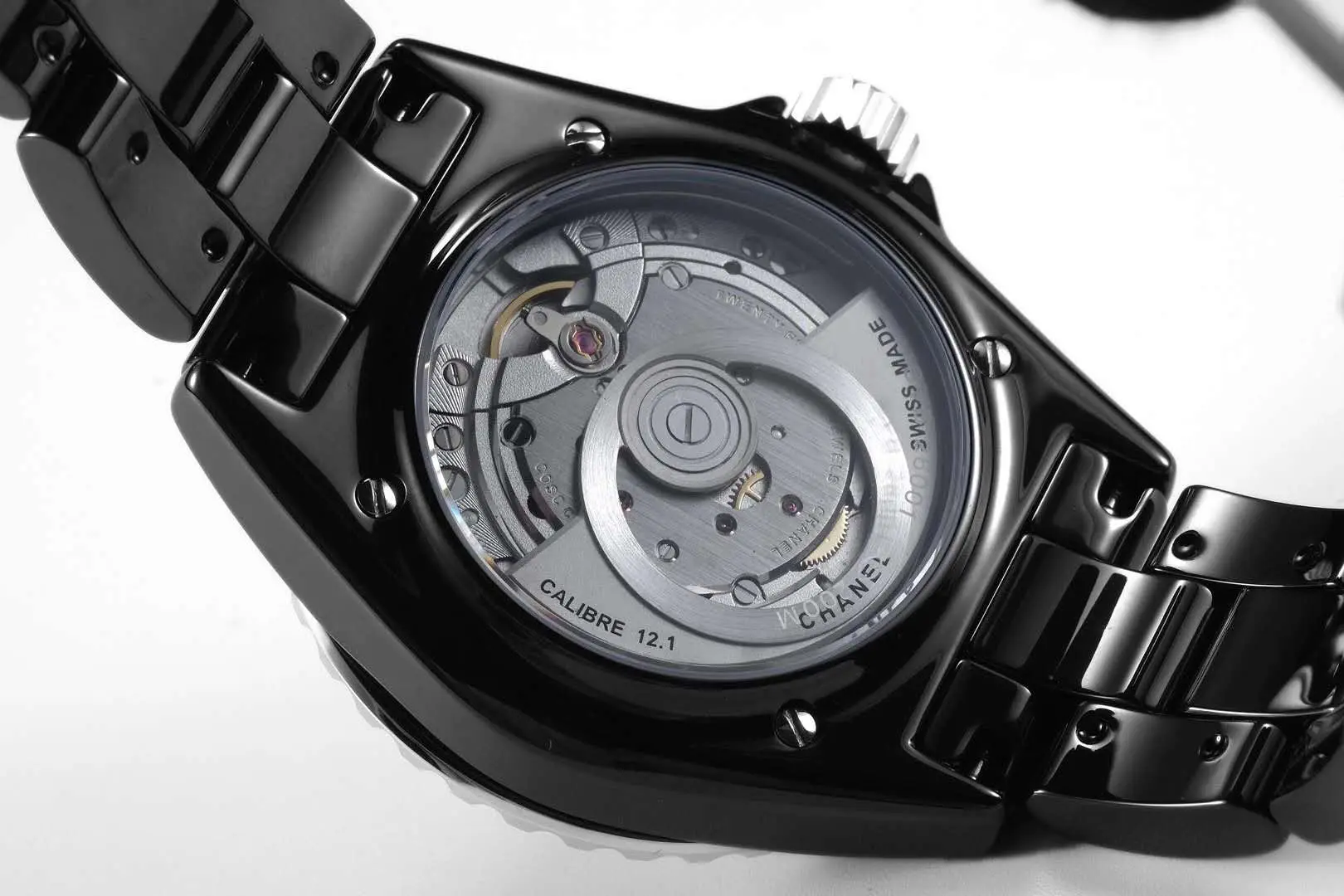 J12 ceramica nera e acciaio con indici con diamanti Ref: H5697 - immagine 3