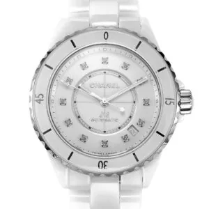 J12 White Ceramic and Steel with Diamond Markers Ref: H5705