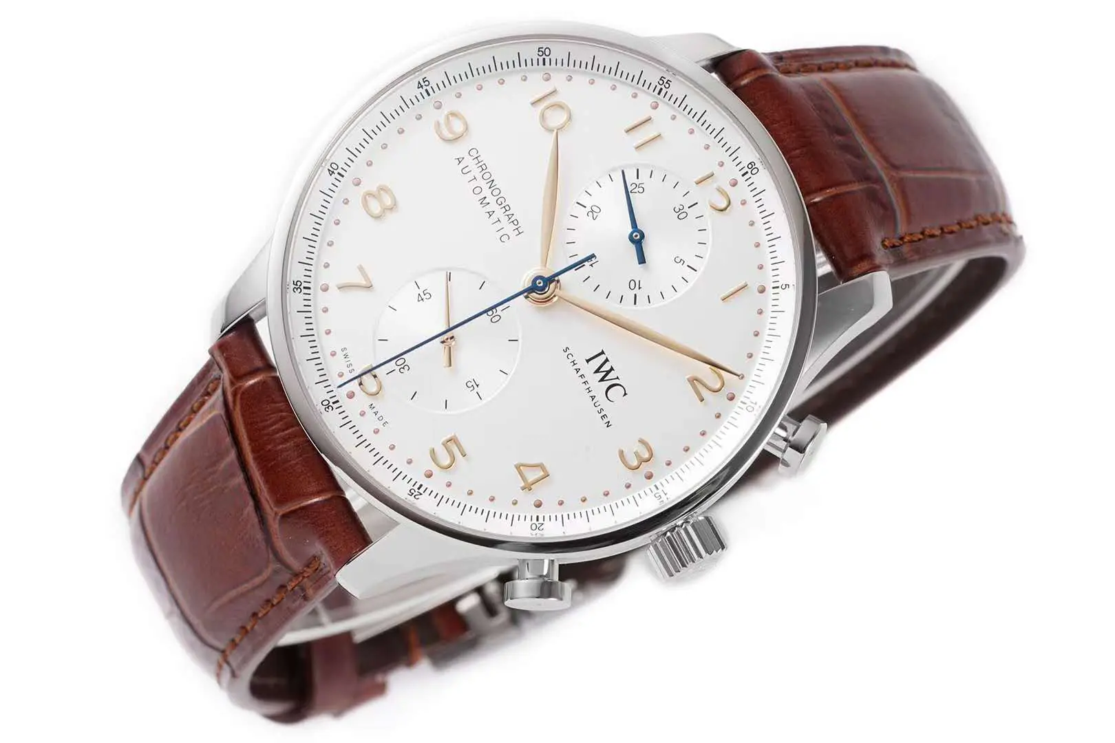 Portugieser Chronograph IW371611 esfera blanca en acero - Imagen 2