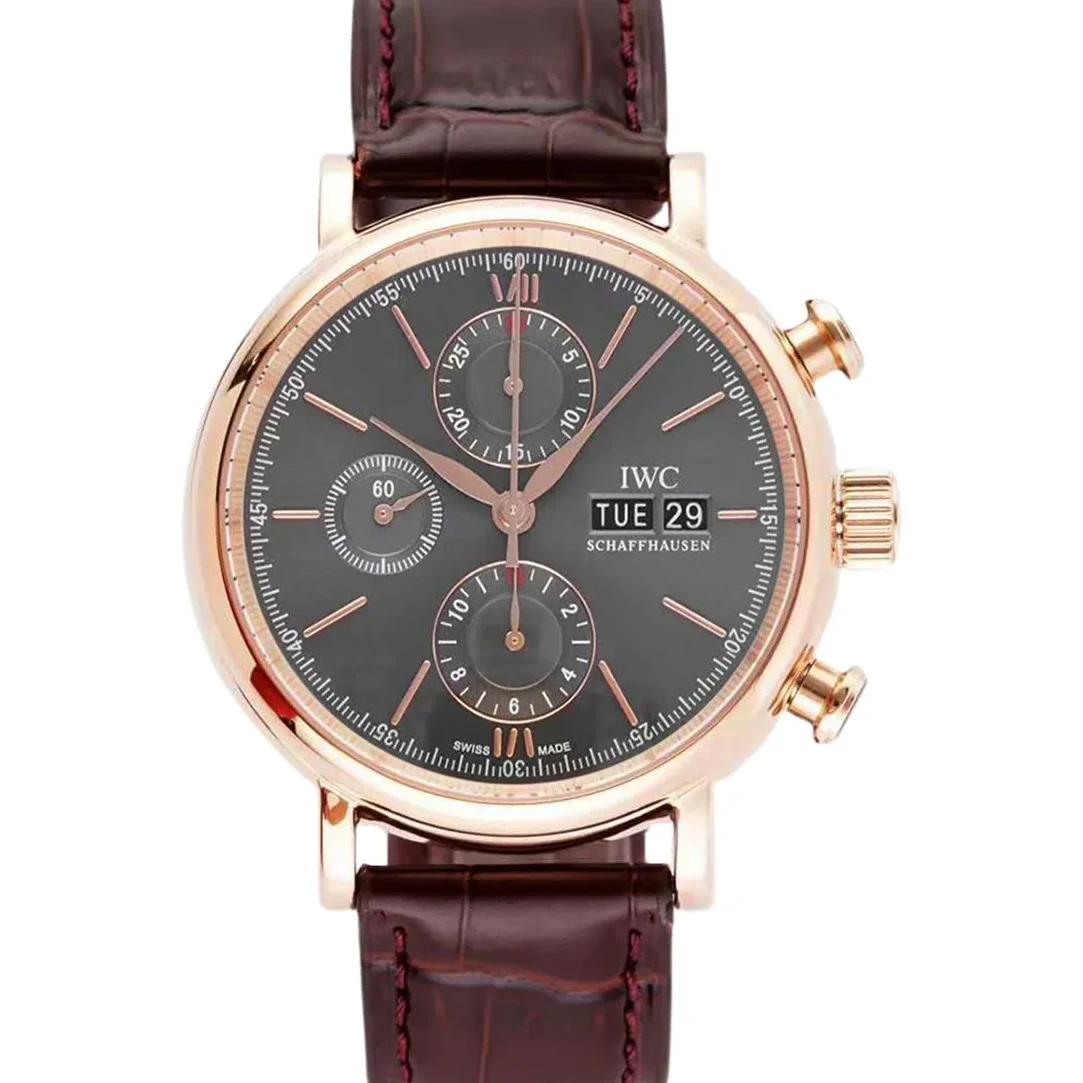 Portofino Chronograph IW391021 Grey Dial in Rose Gold
