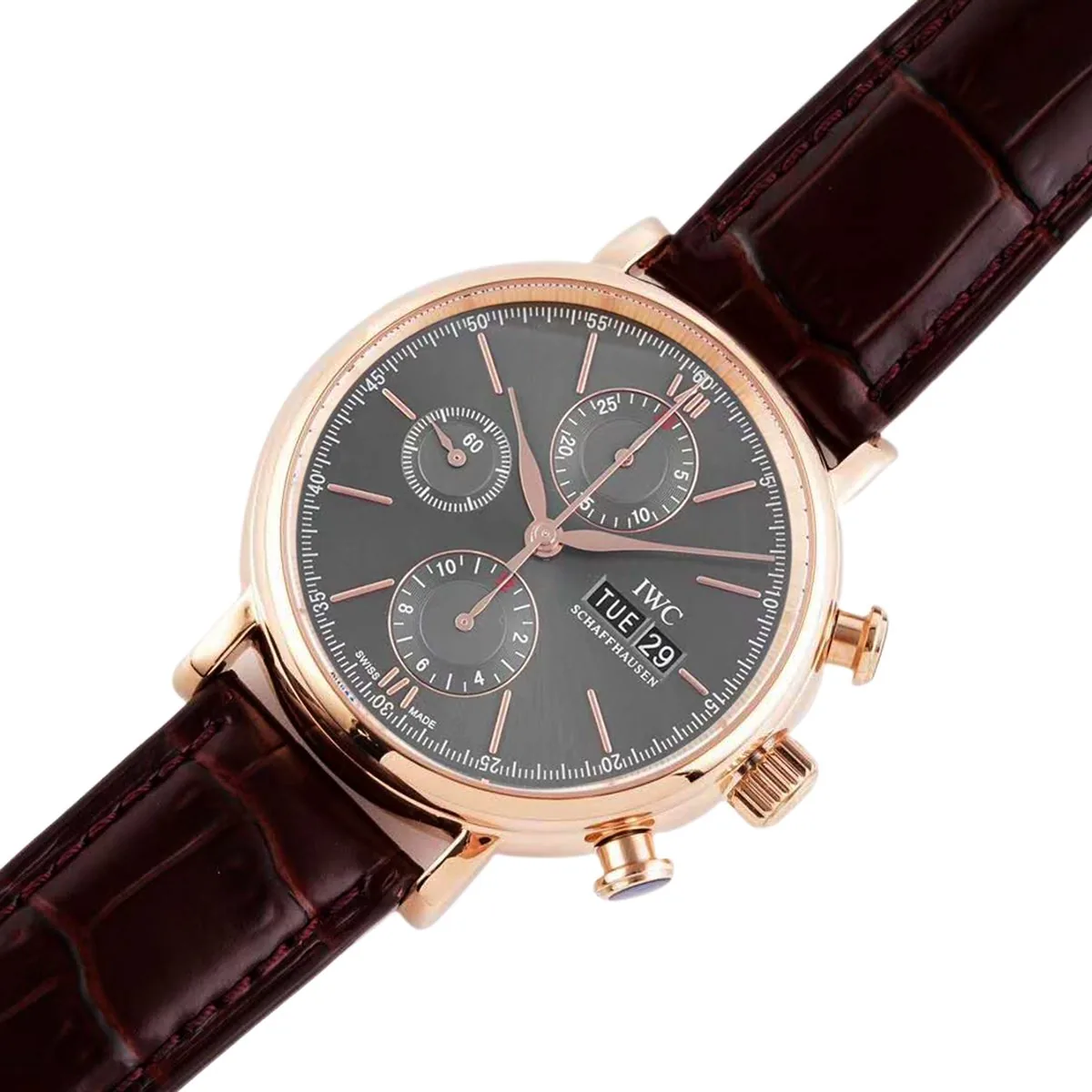 Portofino Chronograph IW391021 quadrante grigio in oro rosa - immagine 2