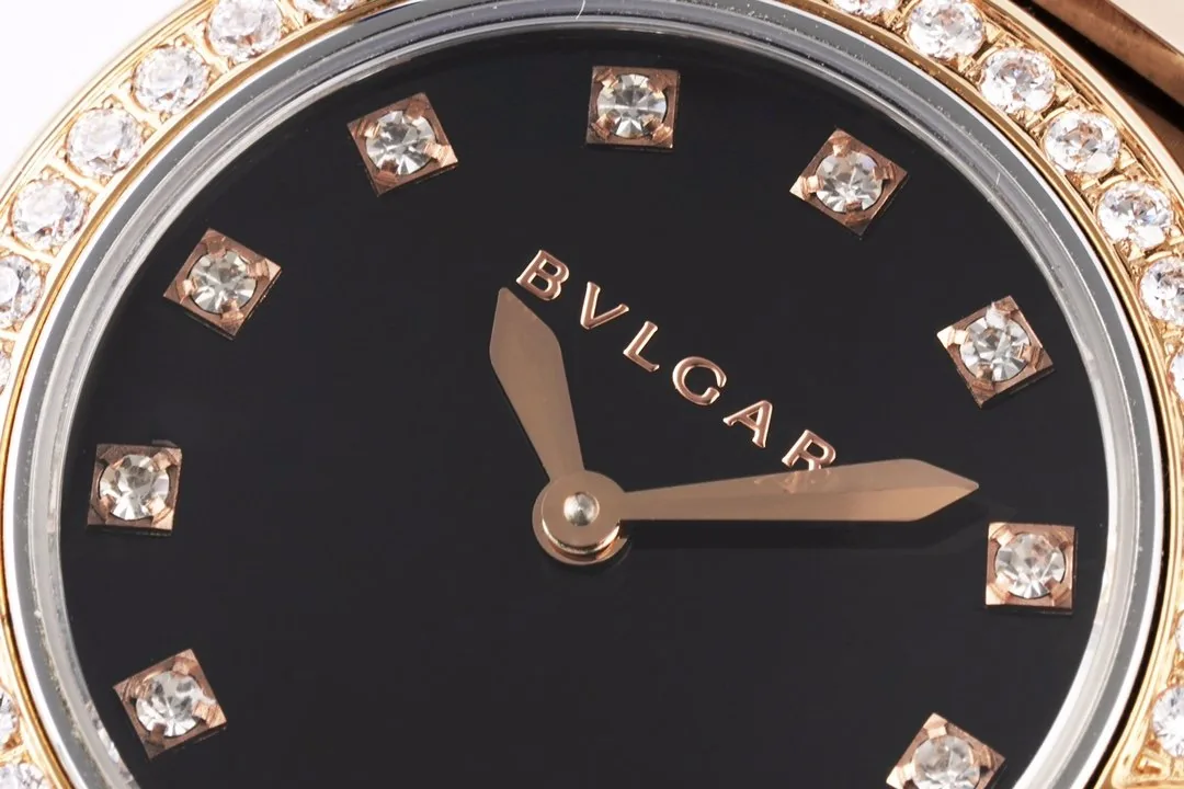 Lvcea esfera negra en oro rosa/acero con bisel de diamantes - Imagen 10