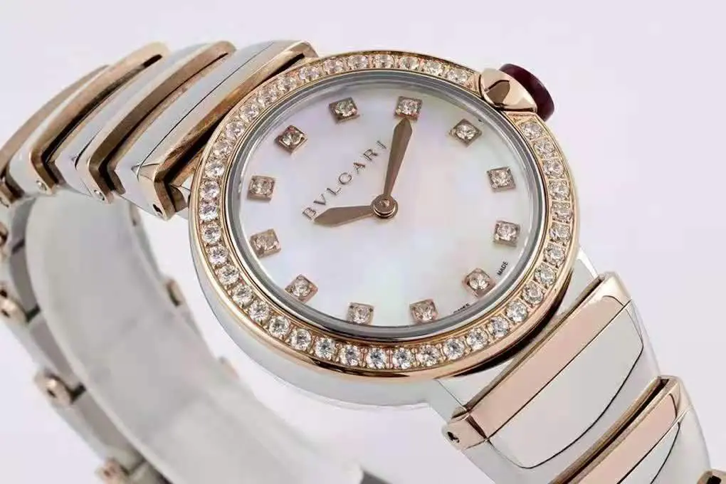 Lvcea MOP-Zifferblatt in Roségold/Stahl mit Diamantlünette – Bild 4