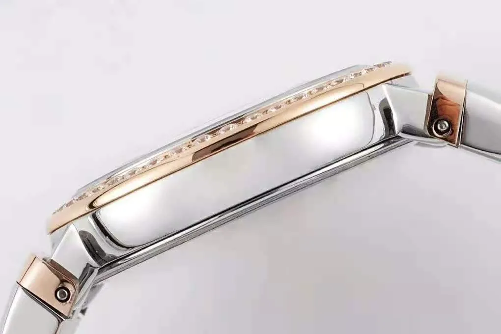Lvcea cadran vert émeraude en or rose/acier lunette diamants – Image 9