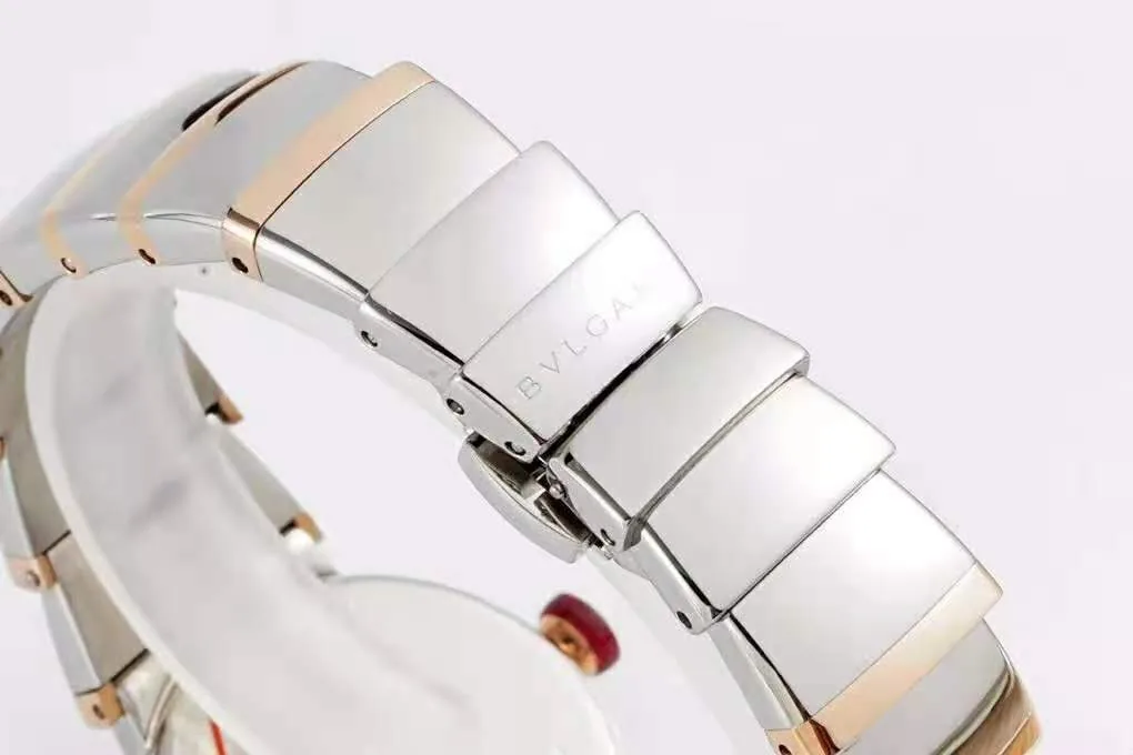 Lvcea MOP-Zifferblatt in Roségold/Stahl mit Diamantlünette – Bild 7
