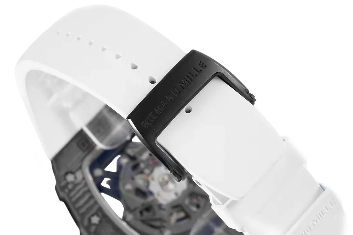 RM 035-02 Rafael Nadal carbone NTPT sur bracelet en caoutchouc blanc – Image 8